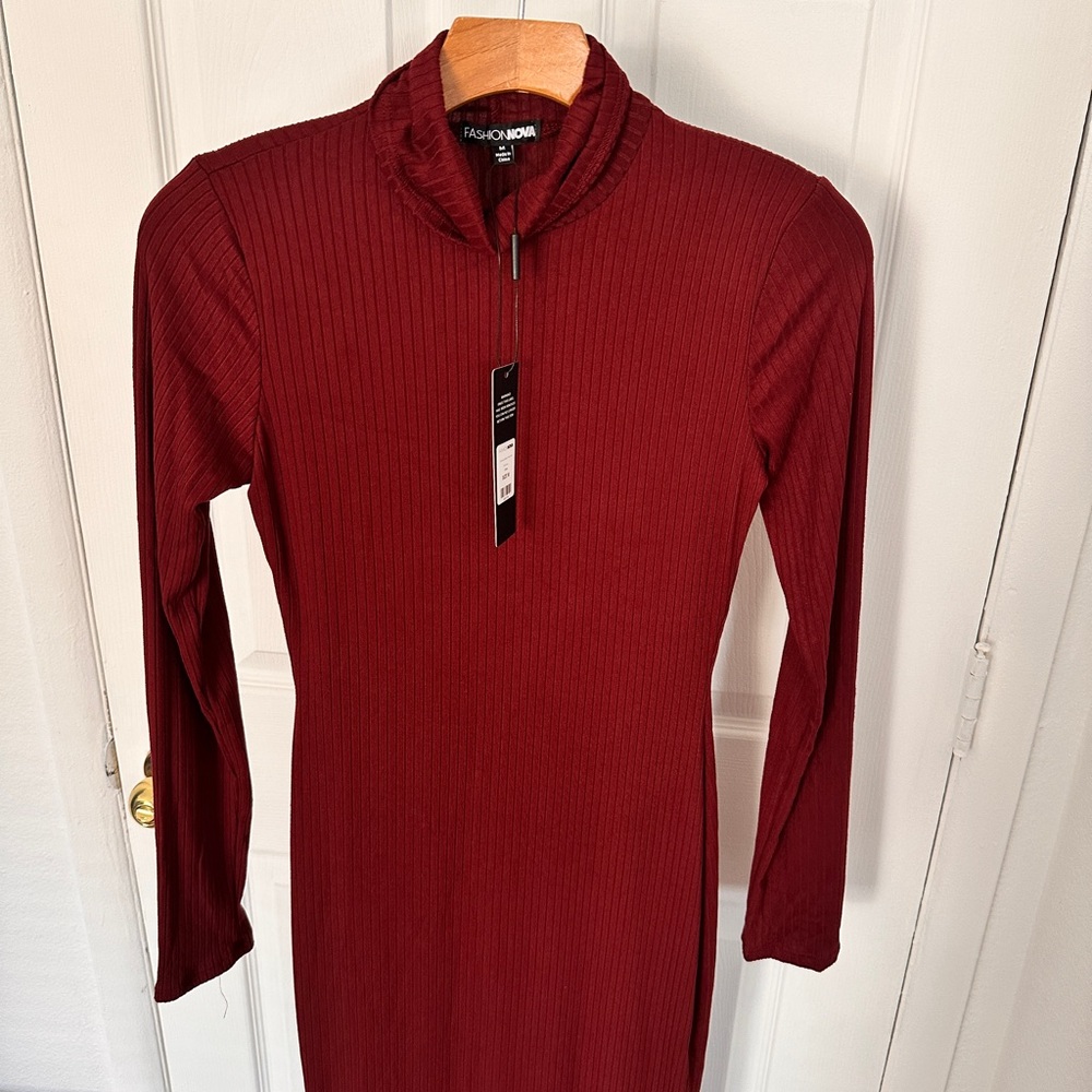 ♥️ Turtleneck Ribbed Maxi Dress - Picture 6 of 11